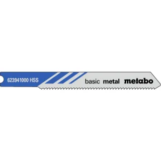 Metabo U-Stichsägeblätter basic metal 52 / 1,2 mm, HSS, Universalschaft - 5 Stück - 623941000