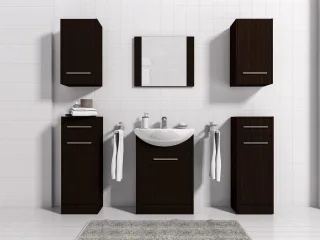 Badmöbel Set 7-Tlg Wenge matt PERM Nr.4 inkl.Waschtisch