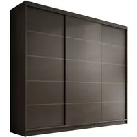 MOEBLO Schiebetürenschrank Velora 250 (Moderner Kleiderschrank mit 3 Schiebetüren, großem Stauraum, Schrank Garderobe Schiebtüren Schlafzimmer) (BxHxT): 250 x 215 x 58 cm