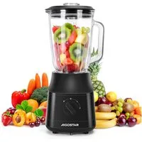 Aigostar Smoothie-Maker Standmixer 1.5 Liter, Ice Crush Funktion, 2 Geschwindigkeiten + Pulse, 600,00 W, Multifunktionsmixer, Titanbeschichteten Klingen, Sicherheitsschloss