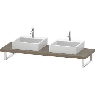 Duravit DuraStyle Konsole DS103C03535 für Aufsatzbecken, 2 Ausschnitte, Stärke 4.5 cm, Eiche terra