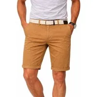 Geographical Norway Bermudas Chino Shorts kurze Hose Bermuda Knielang Stoff bequem mit Gürtel short