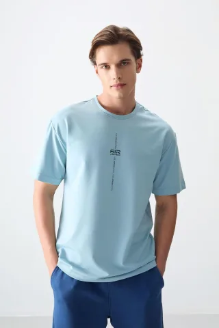 Übergröße Bedrucktes Rundhals-T-Shirt