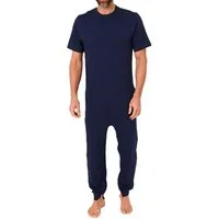 Normann Pyjama Herren kurzarm Pflegeoverall mit langen Bein und 2 Reissverschlüssen