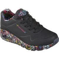 Skechers UNO-LOVING LOVE Wedgesneaker Freizeitschuh, Halbschuh, Schnürschuh mit coolem Graffiti-Print