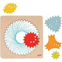goki Malvorlage Spirograph 6 Teile, Holz Mandala zeichnen