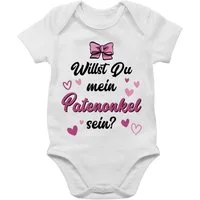 Shirtracer Shirtbody Willst du mein Patenonkel sein schwarz rosa Pate Patenonkel