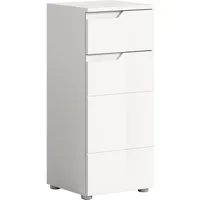 xonox.home Badkommode, Weiß Hochglanz Softclose Melamin Modern 38x87x34 cm