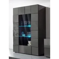 Home affaire Vitrine Dama Höhe 166 cm, Breite 121 cm, Stauraumvitrine mit 2 Türen, Standvitrine - Front in 3D-Optik, viel Stauraum, verschiedene Farben