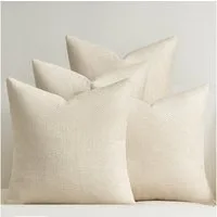 Topfinel Kissenbezug 40x40 samt kissenbezüge 50x50 Weich Sofa Deko Rattanstreifen, kissenbezug 4er set Beige einfarbig Wohnzimmer Kinder Hautfreundlich