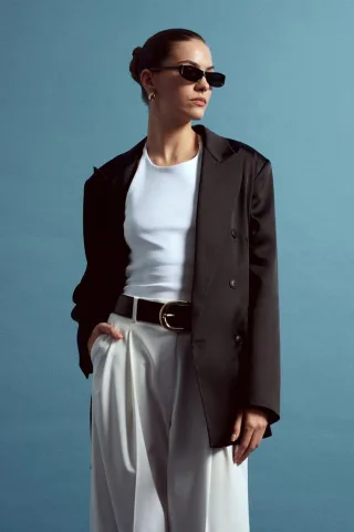 Damen Crepe Blazerjacke