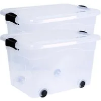 Siena Home Aufbewahrungsbox Anzio (2 St), mit Rollen, Kunststoff