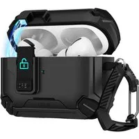 CoolGadget Kopfhörer-Schutzhülle Defender Hülle für Apple AirPods Pro 3 magnetisch mit Karabiner, 360° Full-Body Case Schutzhülle Handy Standfunktion magnetisch ladbar