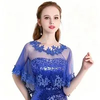 Zaewry Bolero Spitzen-Stola für Damen, transparenter Schal,Hochzeits-Cape elegante Schulterbedeckung für Hochzeit und Brautmode,Halblange Ärmel