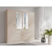 OTTO home Kleiderschrank Kleiderschrank mit 4 Türen, goldenen Griffen, Maße B/H/T 200/200/58 cm