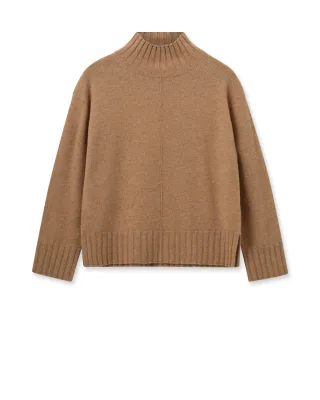 MOS MOSH - MMAima Cashmere Highneck Knit tannin - Gr. - M