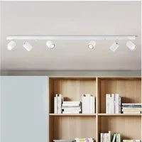 Lightbox Deckenstrahler, ohne Leuchtmittel, 6 flammiger Deckenstrahler, Spotbalken, schlichtes Design, schwenkbar