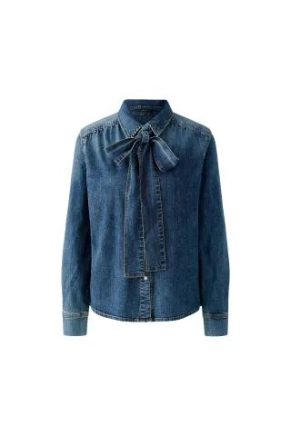 Oui - Jeanshemd darkblue denim - Gr. - 34