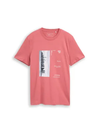 Denim Tom Tailor - T-Shirt mit Fotoprint baroque rose - Gr. - S