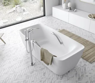 TOTO Floating Badewanne, eckig, freistehend mit Wannengriff PJY1724HPWEEMW