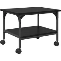 vidaXL Druckertisch Druckerständer Schwarz Eichen-Optik 50 x 40 x 38 cm (1-St)