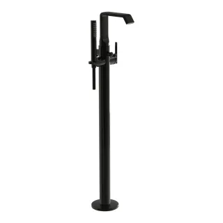 VitrA Suit Einhebel-Wannenfüll- und Brausearmatur Bodenmontage Höhe 93 cm Schwarz Hochglanz,A4276939 A4276939