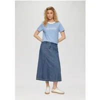s.Oliver Midirock Rock Ausgestellter Midirock aus Denim mit ausgefranstem Saum