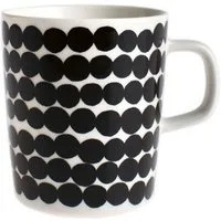 Marimekko Tasse Becher Oiva Räsymatto Schwarz-Weiß (Klein)