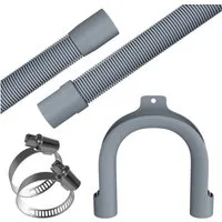 VIOKS Ablaufschlauch Set Schlauch 4m 19/22mm 2x Schellen, 1x Haltebogen, für Waschmaschinen und Spülmaschinen