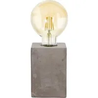 EGLO Tischleuchte PRESTWICK Tischlampe, Grau, Keramik, Beton-Optik, ohne Lampenschirm, ohne Leuchtmittel, Nachttischlampe, Deko, E27, Industrial, Schalter am Kabel, 9x9x13 cm