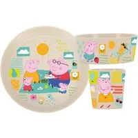 KOZIOL Kindergeschirr-Set CONNECT PEPPA PIG (3-tlg), 1 Personen, Kunststoff, Made in Germany, 3 Teile, für 1 Person
