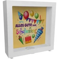 speecheese Spardose Alles Gute zum Schulanfang Rahmen Spardose aus Holz zur Einschulung