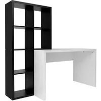 OTTO home Regal-Schreibtisch Triest, Computertisch mit Raumtrenner, Breite 156 cm, Regalelement flexibel montierbar, 6 Fächer, Tischbreite 120 cm