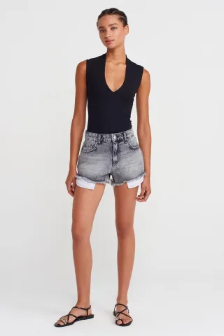 Damen Hochgeschnittene Denim-Shorts