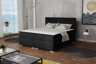 Boxspringbett Schlafzimmerbett FARUK 160x200cm Stoff Aragon Anthrazit