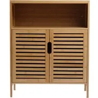 AD.CON Badregal Badezimmerschrank Bambus Badregal Badschrank mit 3 Ablagen 81x65x31cm
