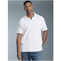 Trigema Poloshirt TRIGEMA Oversized Poloshirt ohne Knopfleiste in Waffeloptik (1-tlg)