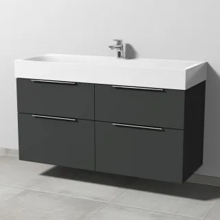 Sanipa 3way Waschtischunterbau zu Kaldewei Silenio Waschtisch mit 4 Auszügen, Graphit-Matt UP4571B