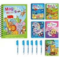 CLTYQ Malvorlage 6 Stück Wassermalbuch,Wasser Malbuch für 3 Jahre alte Kindergeschenke (6-St), Magic Water Coloring Book Malbuch mit Wasserstift Für Kinder