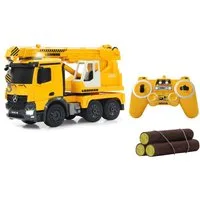 Jamara RC-LKW Schwerlastkran Mercedes Liebherr 2,4GHz gelb, mit Programmierfunktion