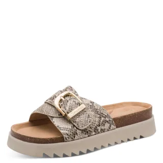 Tamaris - Da.-Pantolette beige snake - Gr. - 38