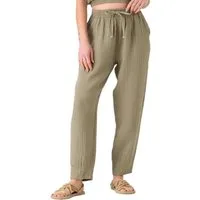 WENOR Stoffhose Damen Musselin 100% Baumwolle Tapered Sommerhose Knöchellänge, elastischer Bund, lässiger Style