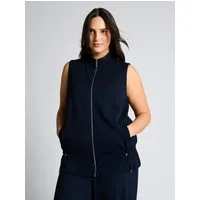 TOM TAILOR PLUS Sweatjacke Strick & Sweatshirts Plus Size - Scuba Sweatweste mit Stehkragen