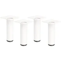 MS Beschläge Möbelfuß Schrankfüße 4er Set Weiß 100mm ø 30mm Möbelbeine