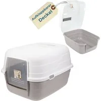 GarPet Katzentoilette Katzentoilette mit Deckel grau