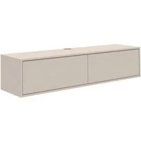 mokebo Sideboard 'Stage' Holz Lowboard TV-Schrank Push-to-Open Türen 160cm (160x36 cm, mit Einlegeböden), Made in Germany, TV-Board Beige, Fernsehschrank, Schrank Kaschmir