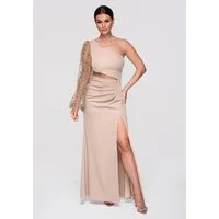 OMBRE Abendkleid Elegantes Abendkleid mit One-Shoulder-Design Asymmetrischer Schnitt mit One-Shoulder-Träger