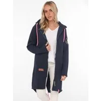 Zwillingsherz Jerseymantel Kapuze, Regular Fit, Langarm, Neon-Details, Reißverschluss, Stickerei