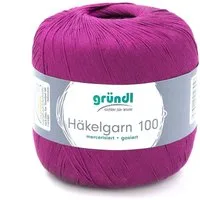 Gründl Häkelgarn 100, Baumwolle dünn zum Häkeln Handarbeiten DIY, 100g Häkelwolle, 566,00 m (Baumwollgarn, Filethäkelgarn), 60° waschbar