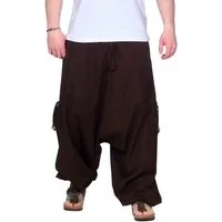 KUNST UND MAGIE Haremshose Haremshose Herren Unisex Baumwolle – Goa Hose mit Taschen Aladinhose